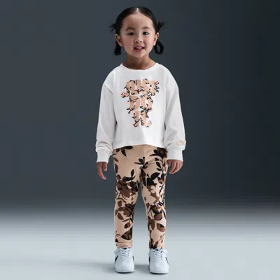 Nike Babies' Toddler Printed Club Long Sleeve T-shirt And Leggings Set In Multi