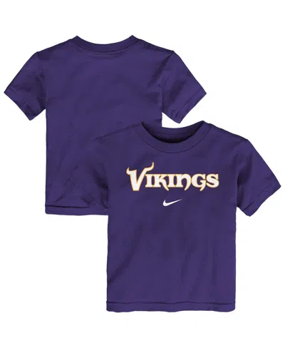 Nike Babies' Toddler Purple Minnesota Vikings Wordmark T-shirt In Blue