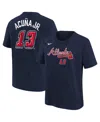 Nike Toddler Ronald Acuna Jr. Navy Atlanta Braves 2025 Mlb Speedway Classic Name Number T-shirt In Blue
