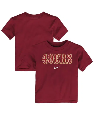 Nike Babies' Toddler Scarlet San Francisco 49ers Wordmark T-shirt In Red