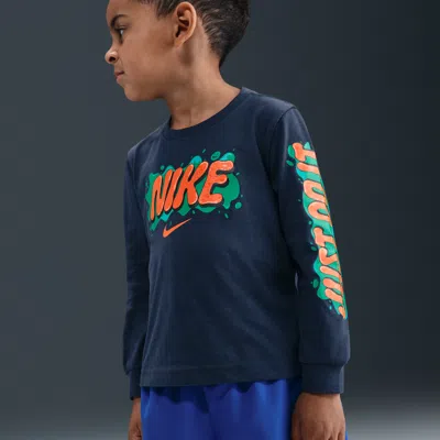 Nike Babies' Toddler Slime Long Sleeve T-shirt In Blue