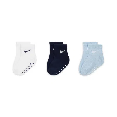 Nike Kids' Toddler Swoosh Ankle Gripper Socks (3-pairs) In Multi