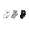 Nike Toddler Swoosh Ankle Gripper Socks (3-pairs) In Grey