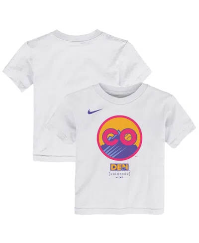Nike Babies' Toddler White Colorado Rockies 2025 City Connect Logo T-shirt