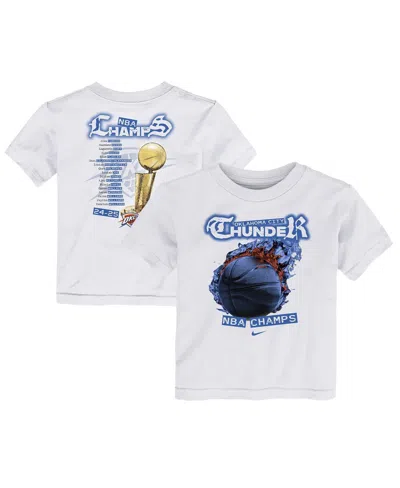 Nike Babies' Toddler White Oklahoma City Thunder 2025 Nba Finals Champions Parade Roster T-shirt