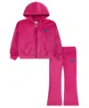 Nike Toddlers & Little Girls 4t-6t 2-piece Hoodie And Velour Flared Leggings Set In Pink