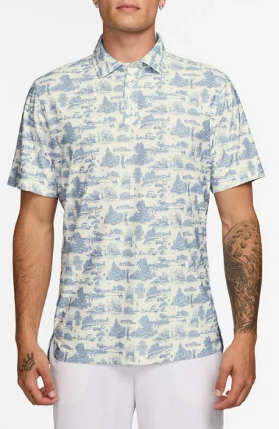 Nike Toile Dri-fit Perforated Golf Polo In White