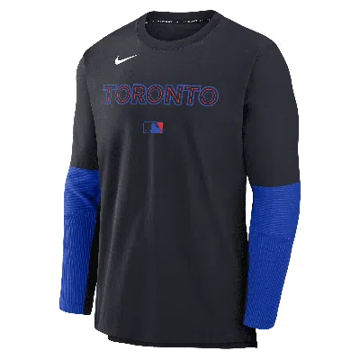 Nike Toronto Blue Jays Authentic Collection City Connect Player  Men's Dri-fit Mlb Pullover Jacket In Black