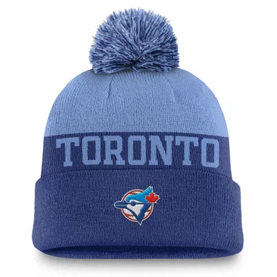 Nike Toronto Blue Jays Rewind Peak  Men's Mlb Cuffed Pom Beanie