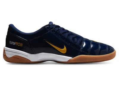 Pre-owned Nike Total 90 3 Patent Michigan (women's) Sneakers In Midnight Navy Blue/white/gum Medium Brown
