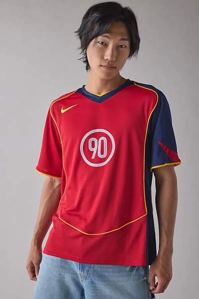 NIKE TOTAL 90 DRI-FIT SOCCER JERSEY TEE IN GYM RED/MIDNIGHT NAVY, MEN'S AT URBAN OUTFITTERS