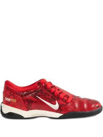 Nike Total 90 Se Embroidered Snake-effect Leather Sneakers In Red
