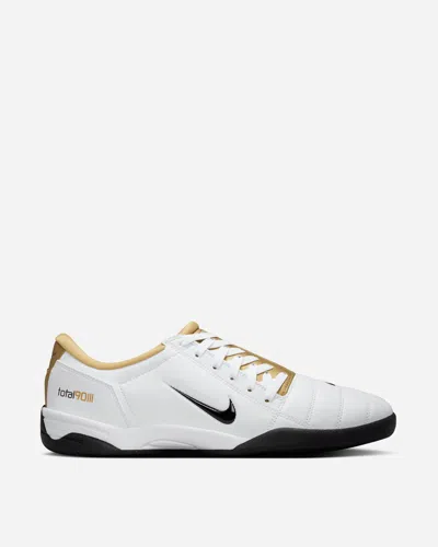 Nike T90 Metallic Leather Sneakers In White