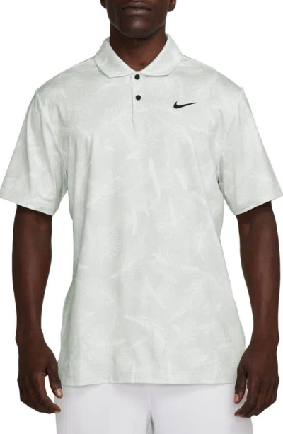 Nike Tour Pines Print Dri-fit Golf Polo In Summit White/ Black