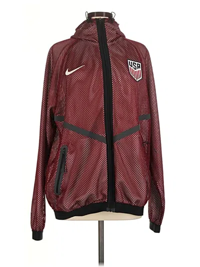 Pre-owned Nike Track Jacket In Burgundy