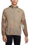 Nike Men's Trail Aireez Running Jacket In Khaki/ Light Bone/ Black