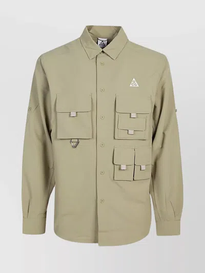 Nike Trail Shirt With Back Vent And Pockets In Beige