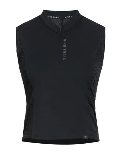 Nike Trail Woman Top Black Size L Polyester, Elastane