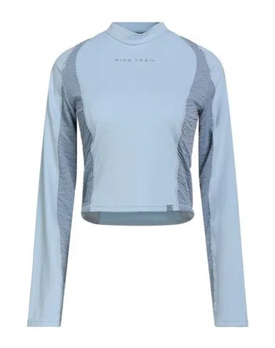 Nike Trail Woman Top Sky Blue Size L Polyester, Elastane