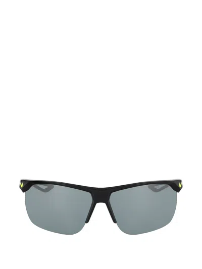 Nike Half-rim Logo Sunglasses In Black