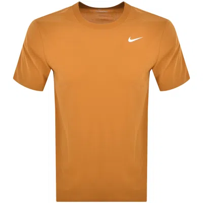 Nike Training Dri Fit Logo T Shirt Orange
