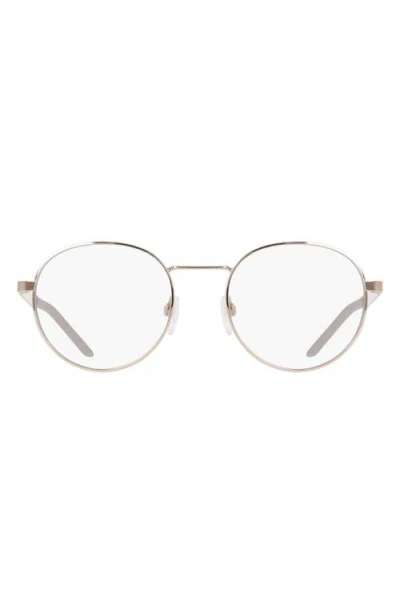 Nike Traveler Drift 51mm Round Blue Light Blocking Reading Glasses In Gold