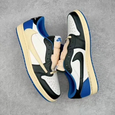 Pre-owned Nike Travis Scott Fragment X Fragment Design X Air Jorden Aj1 Low Og Sp In White