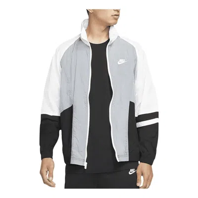 Nike Trend Unlined Jacket 'grey White Black' In Gray