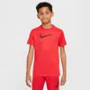 Nike Dri-fit Big Kid Unisex Crew Neck Short Sleeve Regular Fit Graphic T-shirt In Red