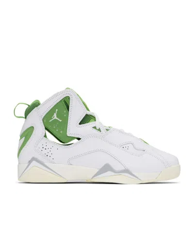 Nike Big Kids White & Green True Flight Sneakers In White/chlorophyll-sa
