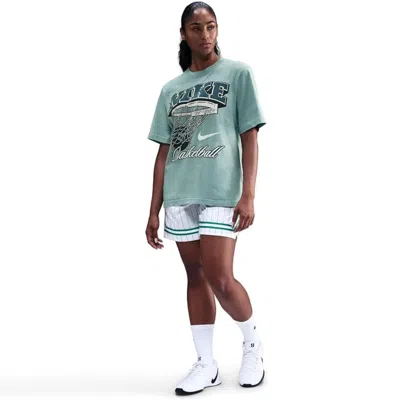 Nike T-shirt Womens Mint Green Graphic Loose Fit Basketball Active Dsgl685