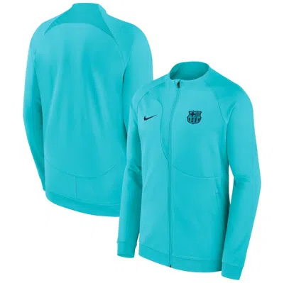 Nike Fc Barcelona Academy Pro Third  Men's Soccer Knit Jacket In Turquoise