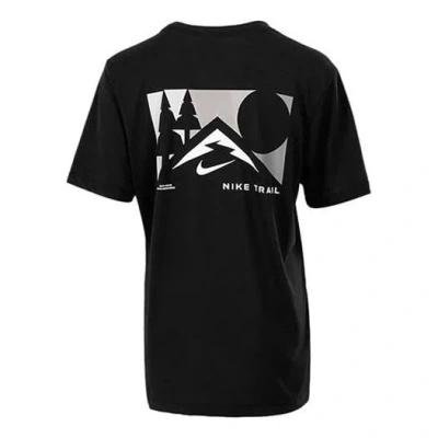 Nike U Nk Df Tee Db Trail Ssnl Sport Short Sleeves T Shirt Men's Black