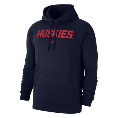 Nike Uconn Club Fleece  Men's College Pullover Hoodie In Blue