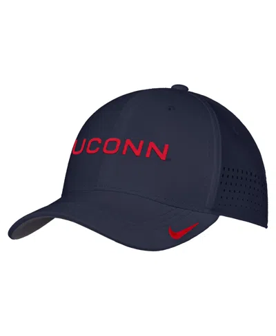 Nike Uconn Huskies Curved-bill Stretch-fit Baseball Cap In Blue