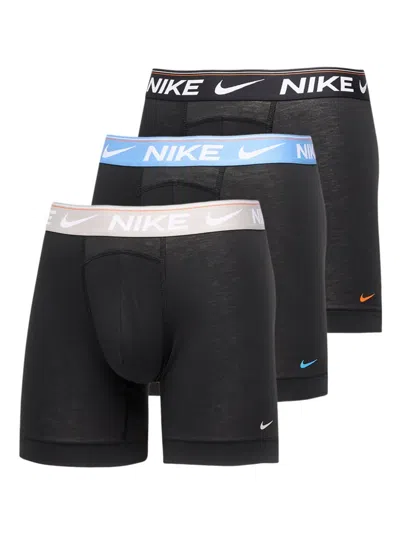 Nike Ultra Comfort Logo-waistband Boxer Briefs (pack Of Three) In Black