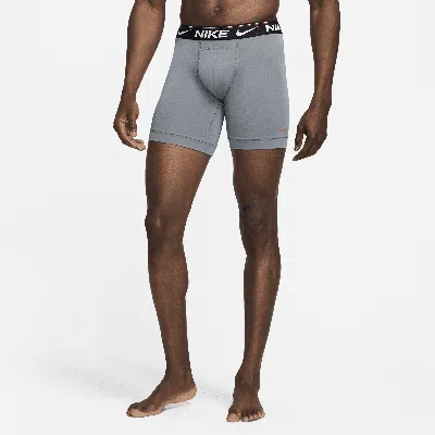 Nike Men's Ultra Comfort Dri-fit Long Boxer Brief (3-pack) In Grey