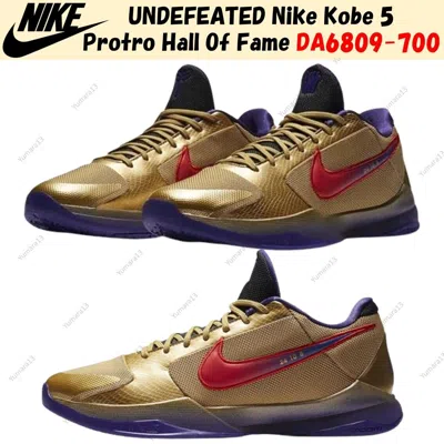 Pre-owned Nike Undefeated  Kobe 5 Protro Hall Of Fame Da6809-700 Men's Size In Gold