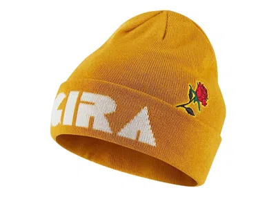 Pre-owned Nike Undercover Gyaksou Gira Beanie Hat In Mustard/white