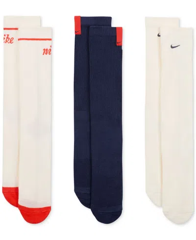 Nike Unisex 3-pk. Everyday Plus Cushioned Crew Socks In Multi