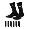 Nike Unisex 6 Pair Crew Socks In Black