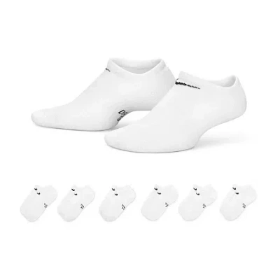 Nike Unisex 6 Pair No Show Socks In White