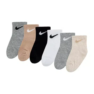 Nike Unisex 6 Pair Toddler Quarter Ankle Socks In Multi