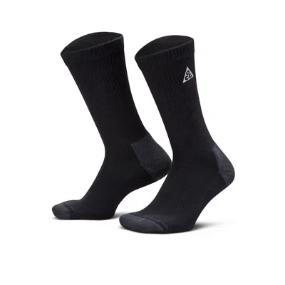 Nike Unisex  Acg Everyday Elevated Crew Socks (1 Pair) In Black