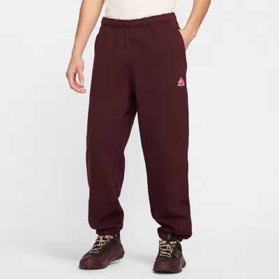Nike Unisex  Acg Lungs Therma-fit Repel "tuff Fleece" Pants In Red