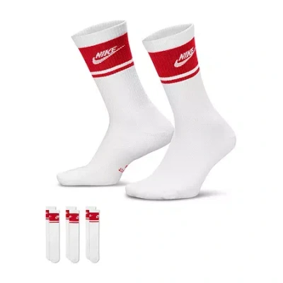 Nike Unisex Adult 3 Pair Crew Socks In White