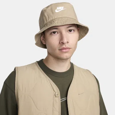 Nike Unisex Apex Futura Washed Bucket Hat In Khaki