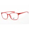 Nike 7026 Rectangular Propionate Frame Eyeglasses In Red