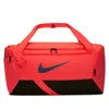 Nike Brasilia Small 9.5 Duffel Bag In Black/diffused Blue/hot Lava
