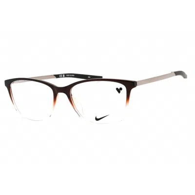 Nike Unisex Brown Rectangular Eyeglass Frames 7284 In Multi
